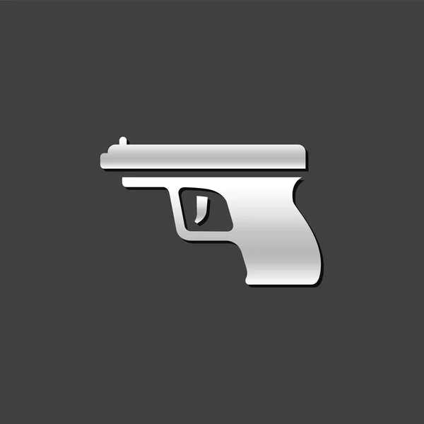 Metalliska ikonen - Arm pistol — Stock vektor