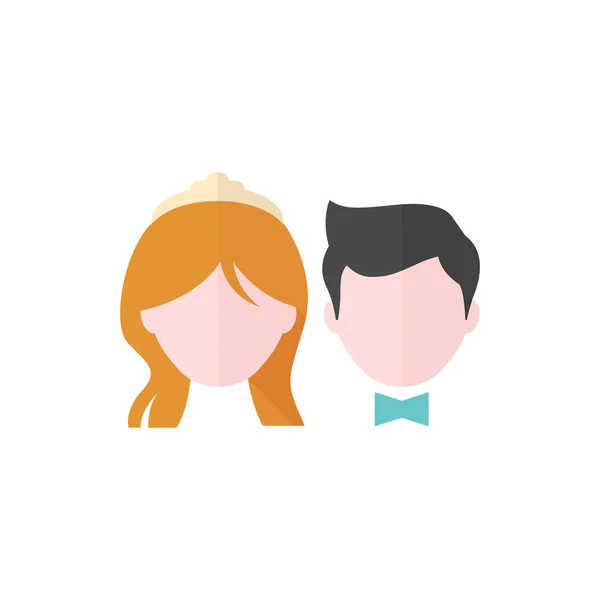 Flat icon - Bride and groom — Stock Vector