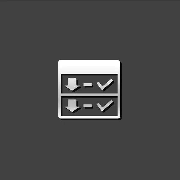 Icono metálico - Interfaz de descarga — Vector de stock