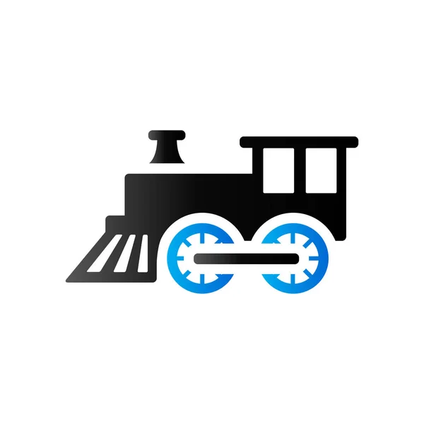 Icono de tono dúo - Locomotora de juguete — Vector de stock