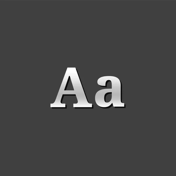 Metalen Icon - lettertype — Stockvector