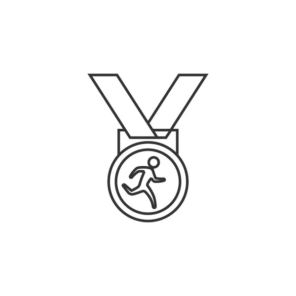 Icône de contour - Médaille athlétique — Image vectorielle