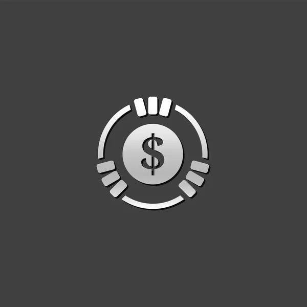 Metalowe ikony - hazardu monet — Wektor stockowy