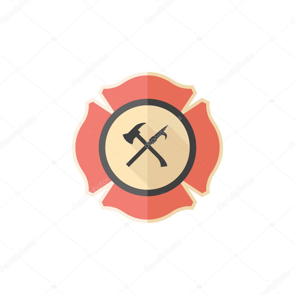 Flat icon - Firefighter emblem