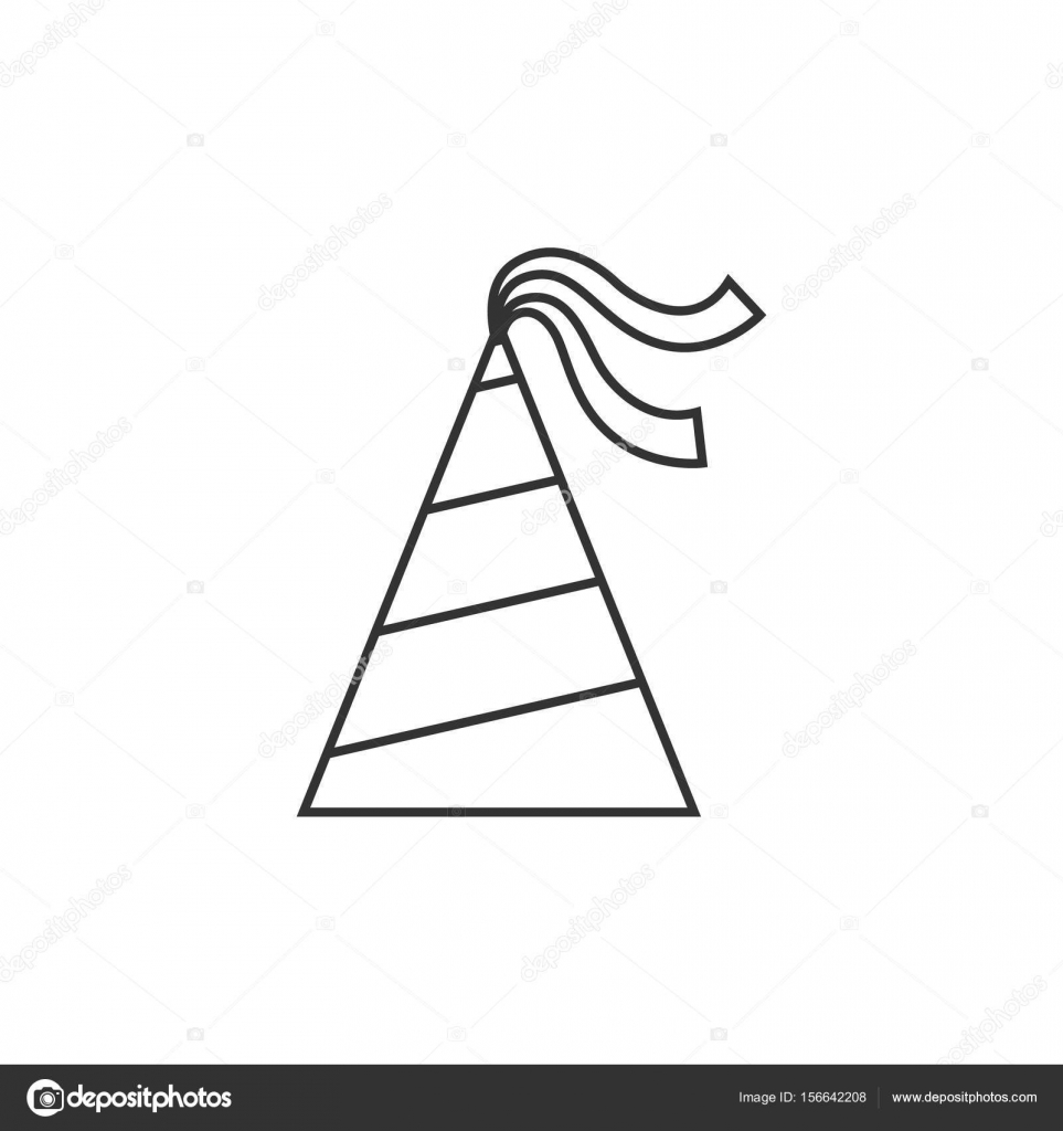 Continuous Line Drawing. Party Hat Stock Vector - Illustration of  continuous, line: 196578249