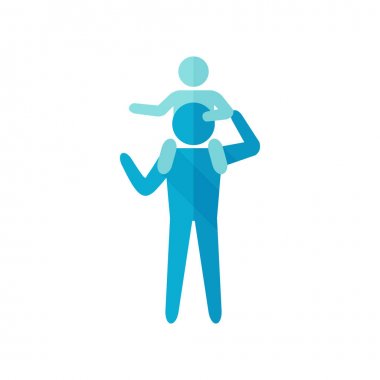 Düz simgesi - çocuk ve ebeveyn