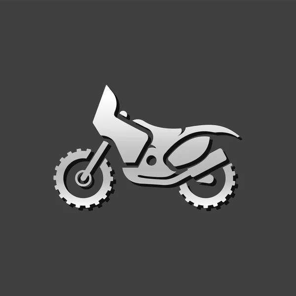 Metalen Icon - Motocross — Stockvector