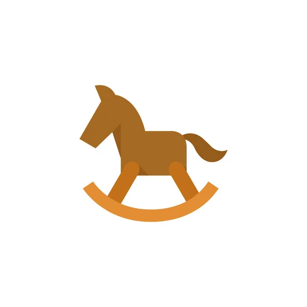 Plochý ikona - Rocking horse toy — Stockový vektor