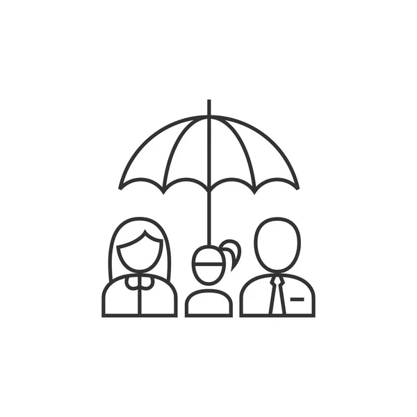Icono del esquema - Paraguas familiar — Vector de stock