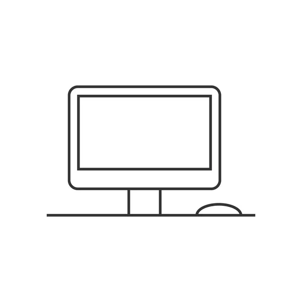 Icona contorno - Omputer desktop — Vettoriale Stock