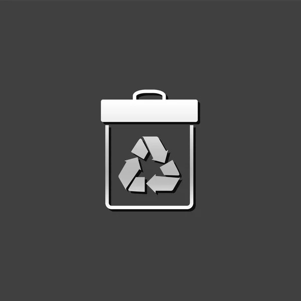 Metalen Icon - Recycle kan — Stockvector