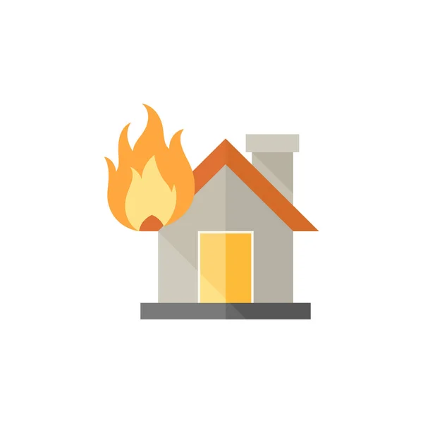 Icône plate - feu de maison — Image vectorielle