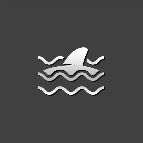 Ícone metálico - Tubarão —  Vetores de Stock