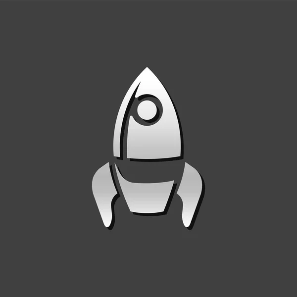 Icono metálico - Cohete — Vector de stock