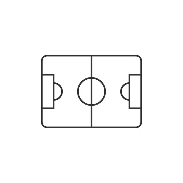 Icono del esquema - Campo de fútbol — Vector de stock