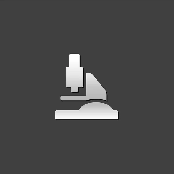 Icono metálico - Microscopio — Vector de stock