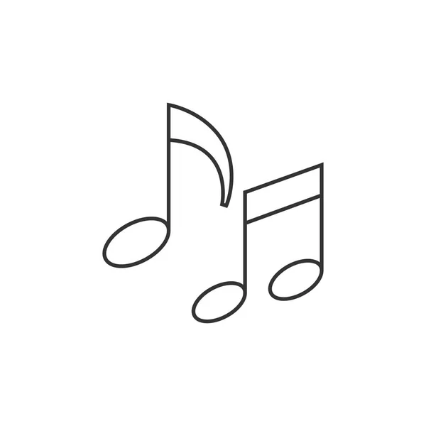 Icône de contour - Notes de musique — Image vectorielle