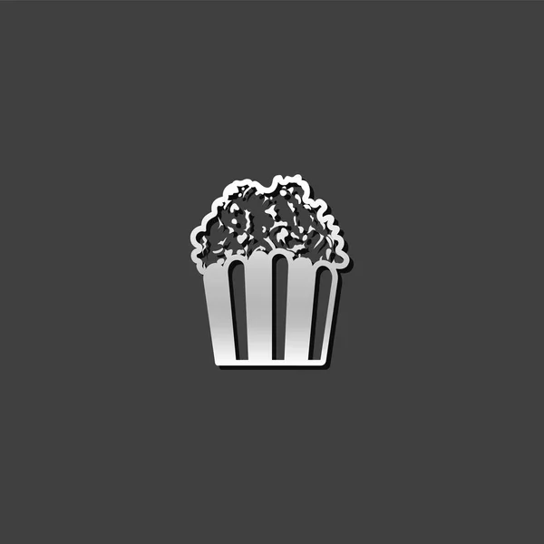 Metalen Icon - Popcorn — Stockvector