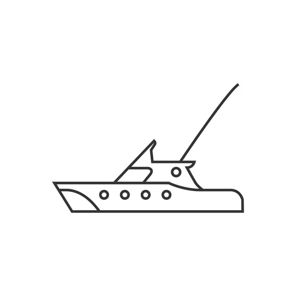 アウトラインのアイコン - 漁船 — ストックベクタ