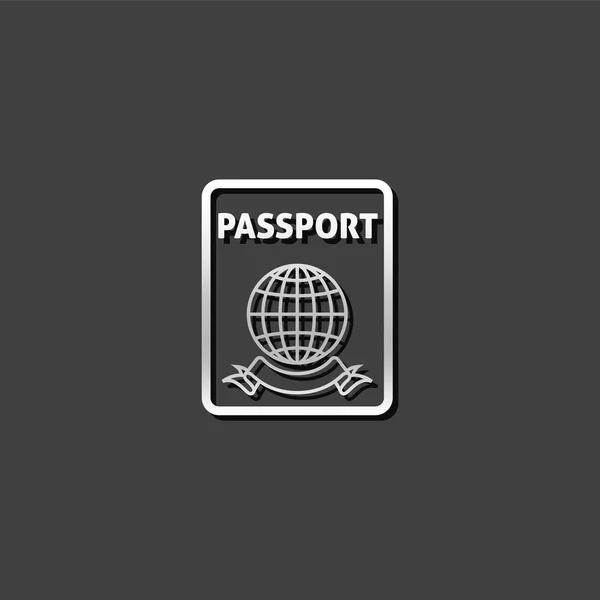 Ícone metálico - Passaporte — Vetor de Stock