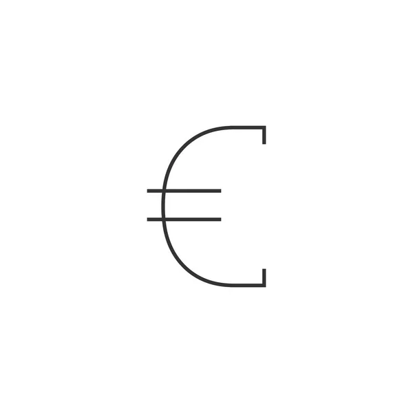 Icône de contour - symbole Euro — Image vectorielle