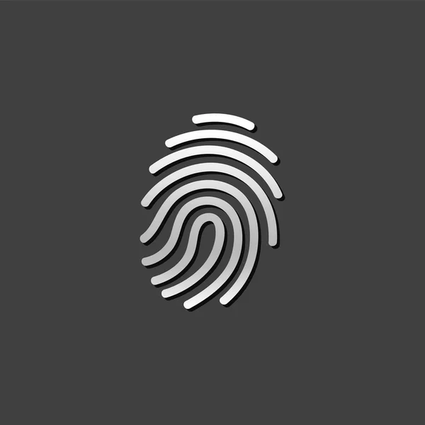 Metallic Icon - Fingerprint — Stock Vector