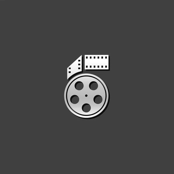 Metallic Icon - Movie reel - Stok Vektor