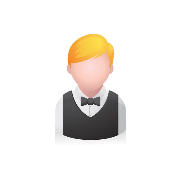 Icona avatar del cameriere — Vettoriale Stock