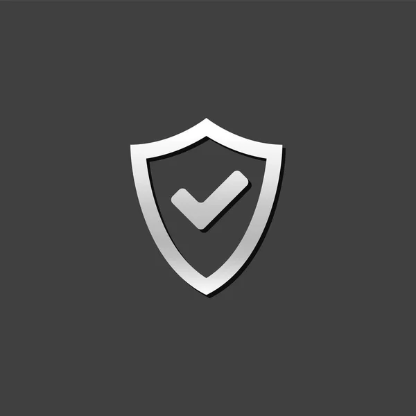 Metalen Icon - Shield selectievakje — Stockvector