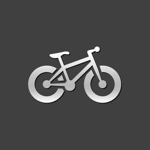 Metallische Ikone - Fahrrad mit dicken Reifen — Stockvektor