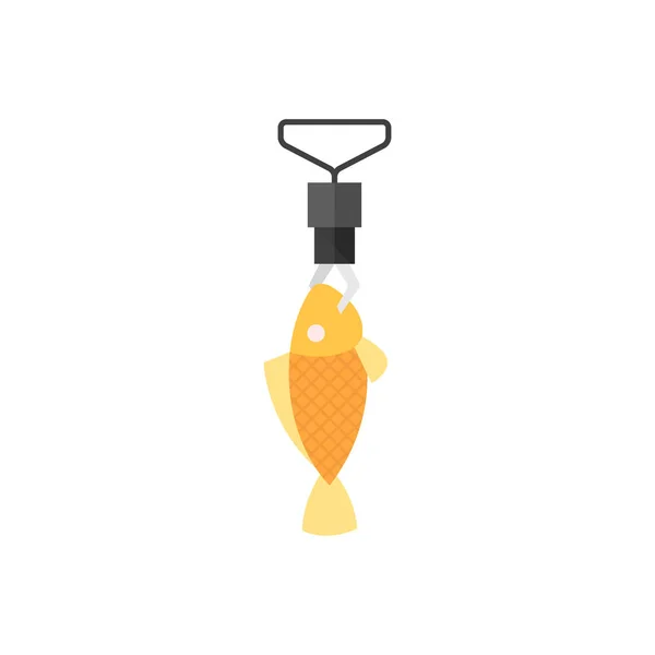 Icono plano - Escala de pesca — Vector de stock
