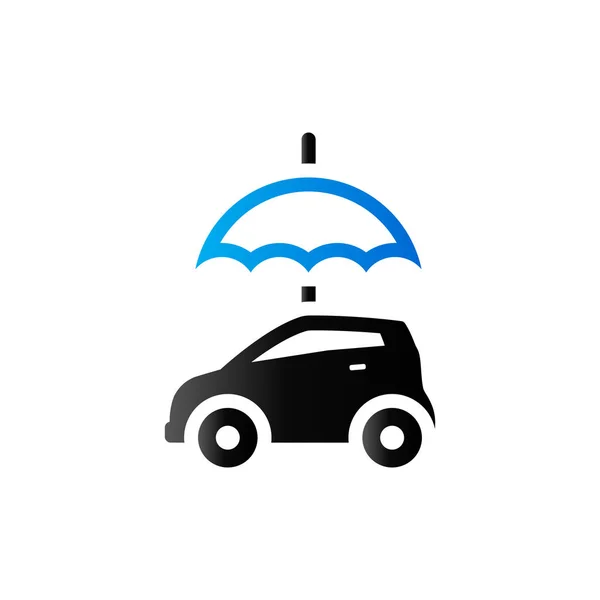 Duo Tone ikon - bil och paraply — Stock vektor