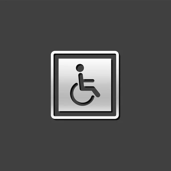 Icône métallique - Accès handicapés — Image vectorielle