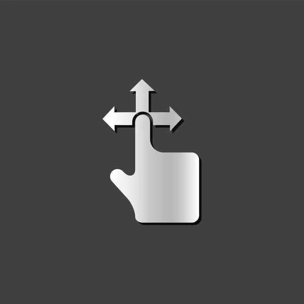 Metalen Icon - gebaar Touchpad — Stockvector