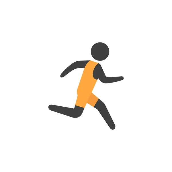 Flat ikonen - Running idrottsman — Stock vektor