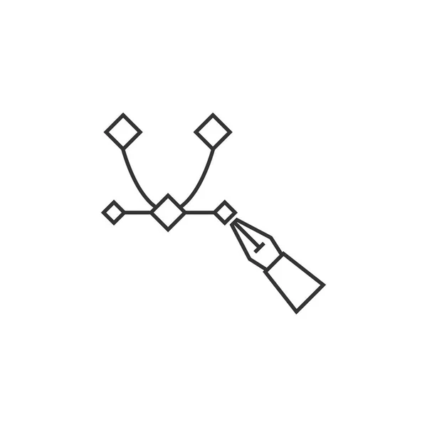 Umrisssymbol - bezier — Stockvektor