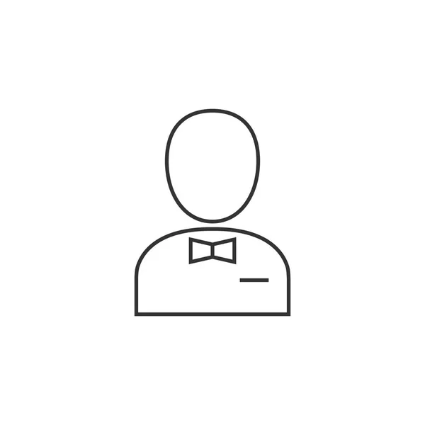 Ikonę konturu - kelner avatar — Wektor stockowy