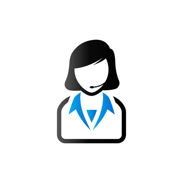 Icono de tono dúo - Recepcionista femenina — Vector de stock