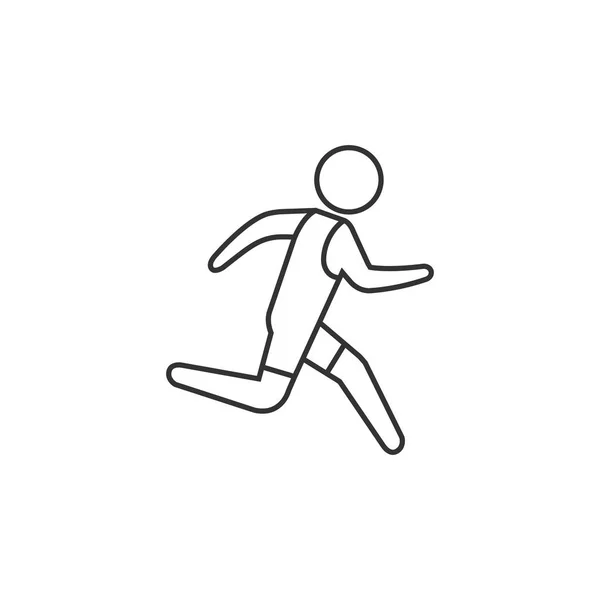 Значок контура - бегущий спортсмен — стоковый вектор