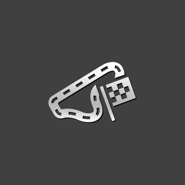 Icono metálico - Circuito de carreras — Vector de stock