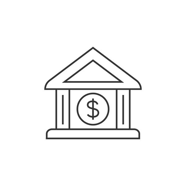アウトラインのアイコン - 銀行の建物 — ストックベクタ