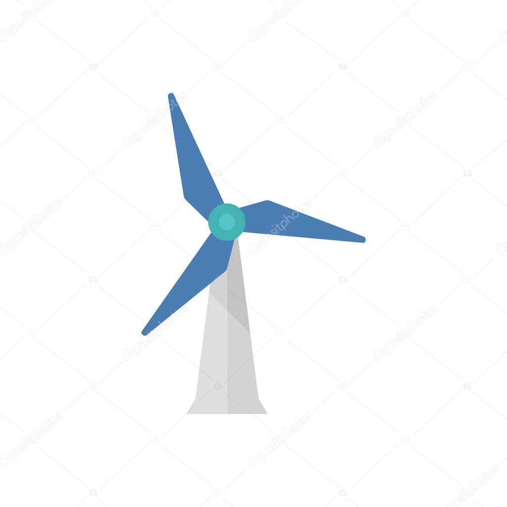 Flat icon - Wind turbine