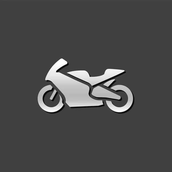 Icône métallique - Moto — Image vectorielle