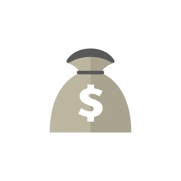 Lapos ikon - zsák pénzt — Stock Vector
