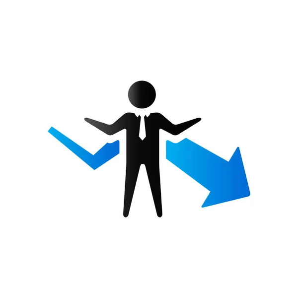 Duo Tone Icon - Diagramma uomo d'affari — Vettoriale Stock