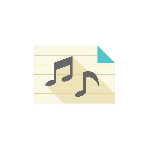 Icono plano - Notas musicales — Vector de stock