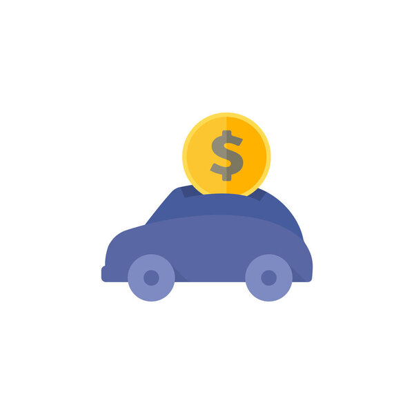 Flat icon - Car piggybank