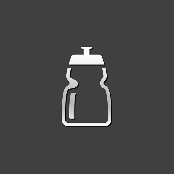 Icono metálico - Ciclismo botella de agua — Vector de stock