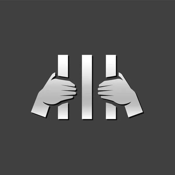 Metalen Icon - Hand bedrijf bars — Stockvector