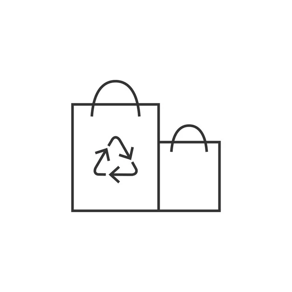 Icono del esquema - Reciclar bolsa de papel símbolo — Vector de stock